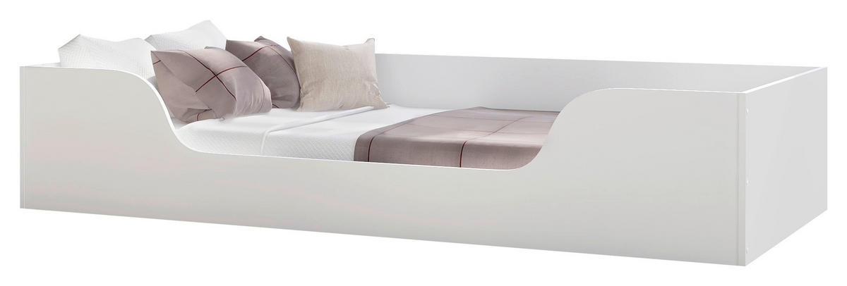 BODENBETT Weiß  - Naturfarben/Weiß, Basics, Holz (90/200cm) - MID.YOU