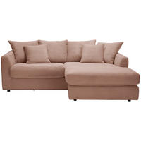 ECKSOFA Rosa Cord  - Schwarz/Rosa, Design, Kunststoff/Textil (235/175cm) - Carryhome