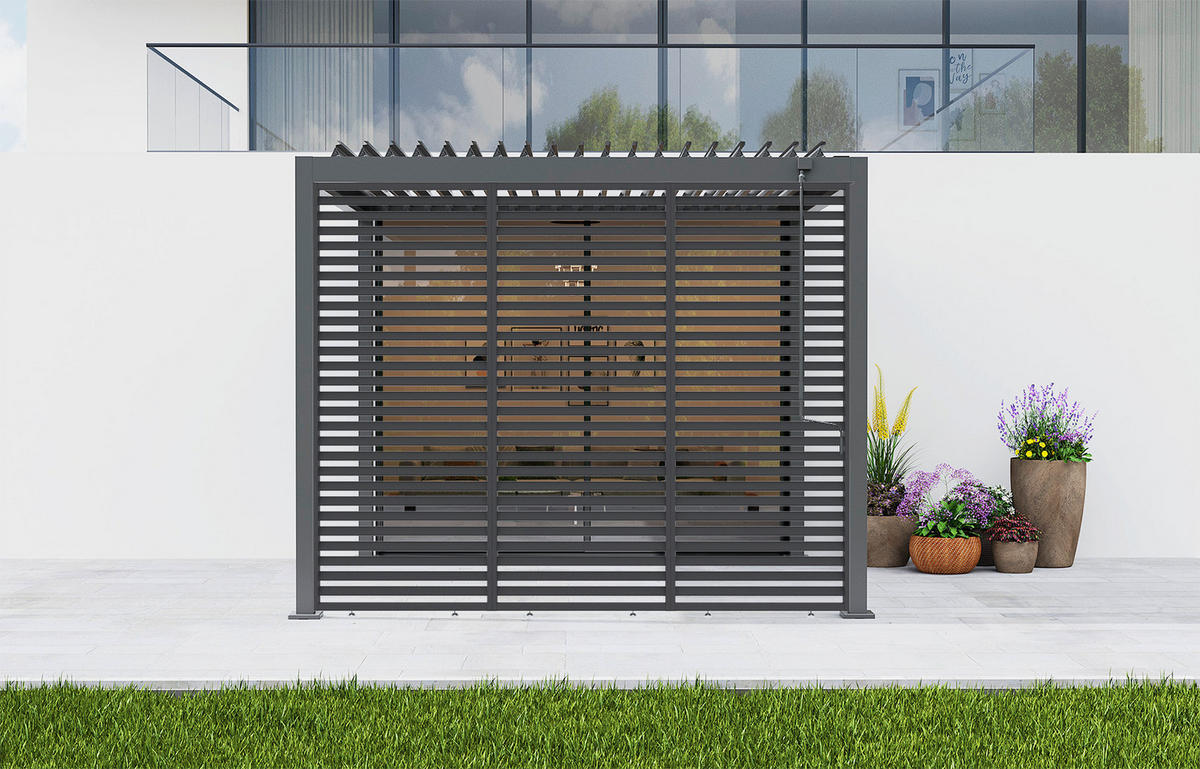 PERGOLA-SEITENTEIL 92,7/225,8/5 cm   - Anthrazit, Basics, Metall (92,7/225,8/5cm) - Gardenson