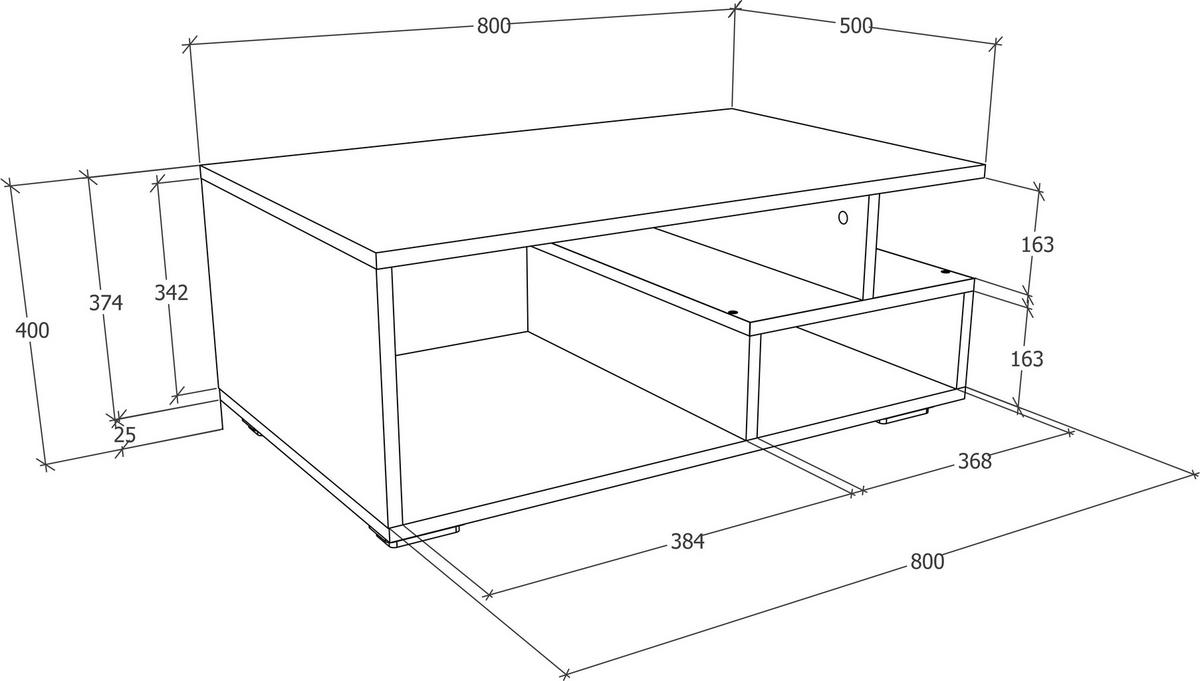 SOFFBORD i trämaterial  - vit/svart, Modern, trämaterial (80/40/50cm) - MID.YOU