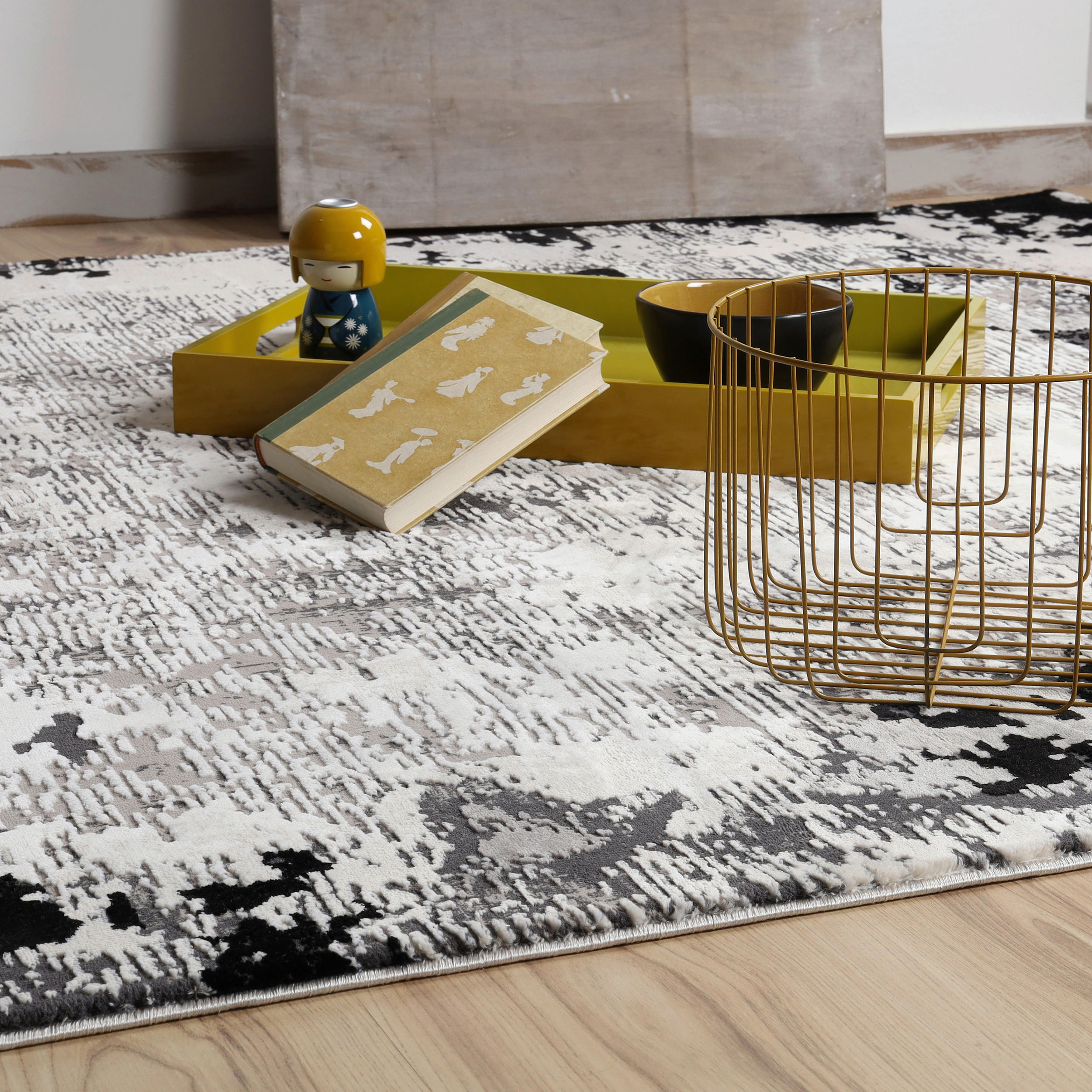 COVOR ȚESUT My Opal  - alb/negru, Design, textil (200/290cm)
