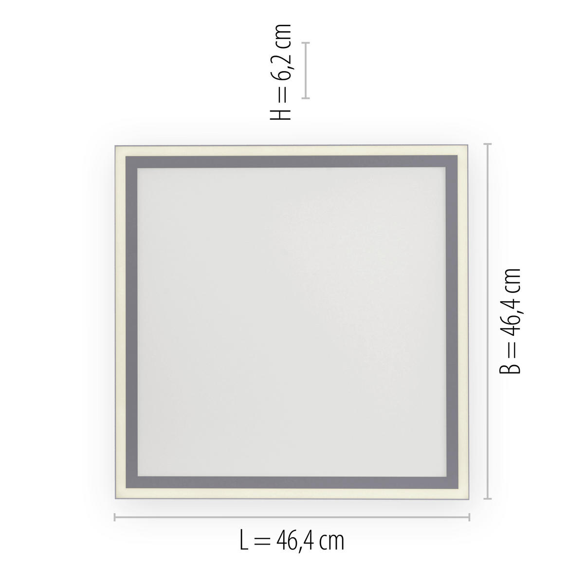 LED-DECKENLEUCHTE 46,4/46,4/6,2 cm   - Weiß, Basics, Kunststoff/Metall (46,4/46,4/6,2cm)