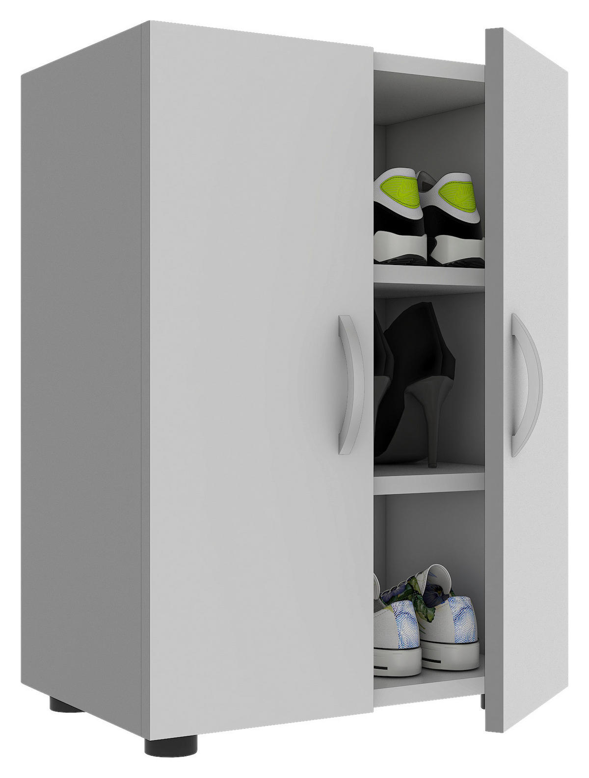 SCHUHSCHRANK  in 49/74/30 cm  - Alufarben/Weiß, MODERN, Holzwerkstoff/Kunststoff (49/74/30cm) - MID.YOU