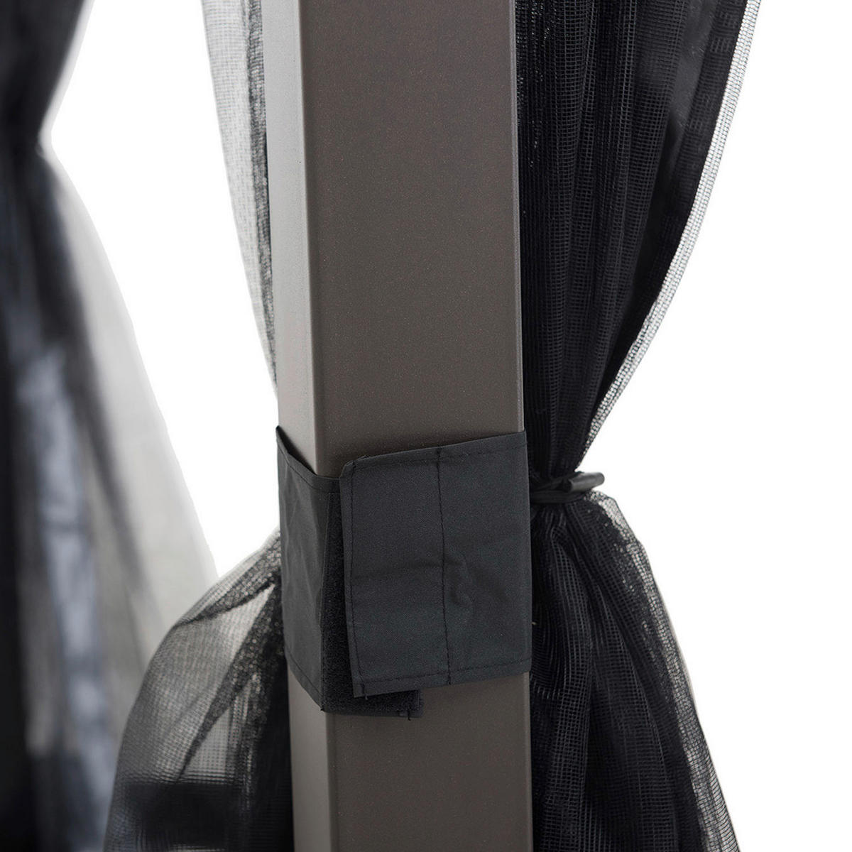Pavillon inkl. Moskitonetz 366/293/307 cm Stahl  - Dunkelbraun/Schwarz, Basics, Metall (366/293/307cm) - Modante