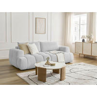 SCHLAFSOFA FUJI Leinenoptik Hellgrau  inkl.  - Hellgrau/Schwarz, MODERN, Kunststoff/Textil (251/113/88cm)