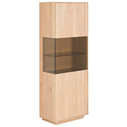 VITRINE in massiv Asteiche Eichefarben - Eichefarben, Natur, Glas/Holz (60/166,6/36cm) - Anrei