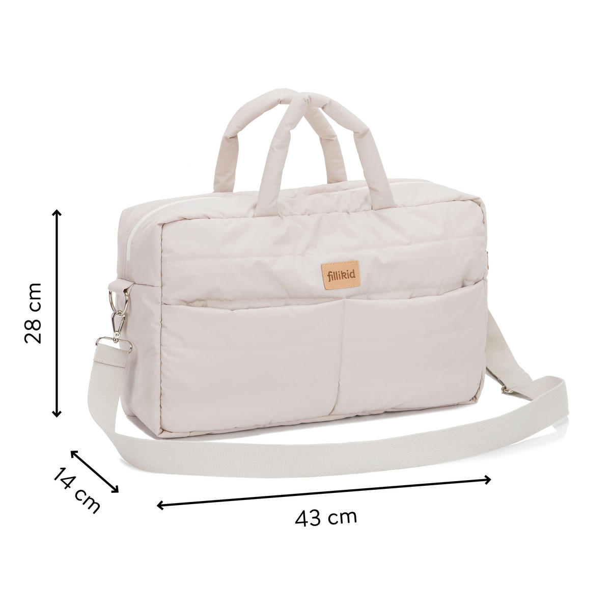 WICKELTASCHE  - Greige/Schwarz, Basics, Textil (43/28/14cm) - Fillikid