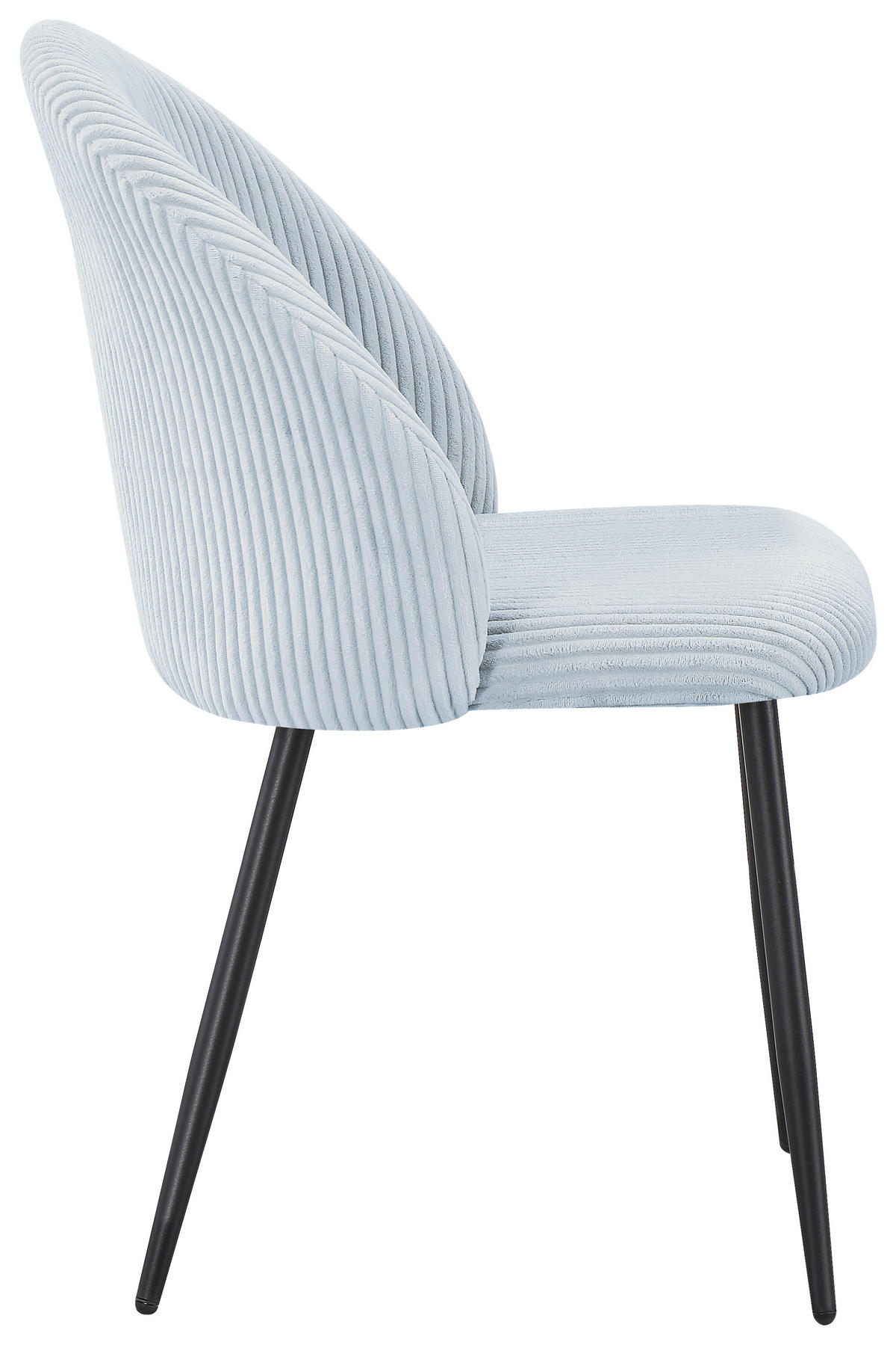 STUHL  in Eisen Cord Metall, Textil  - Hellgrau/Schwarz, Basics, Textil/Metall (52/82/58cm) - Livetastic