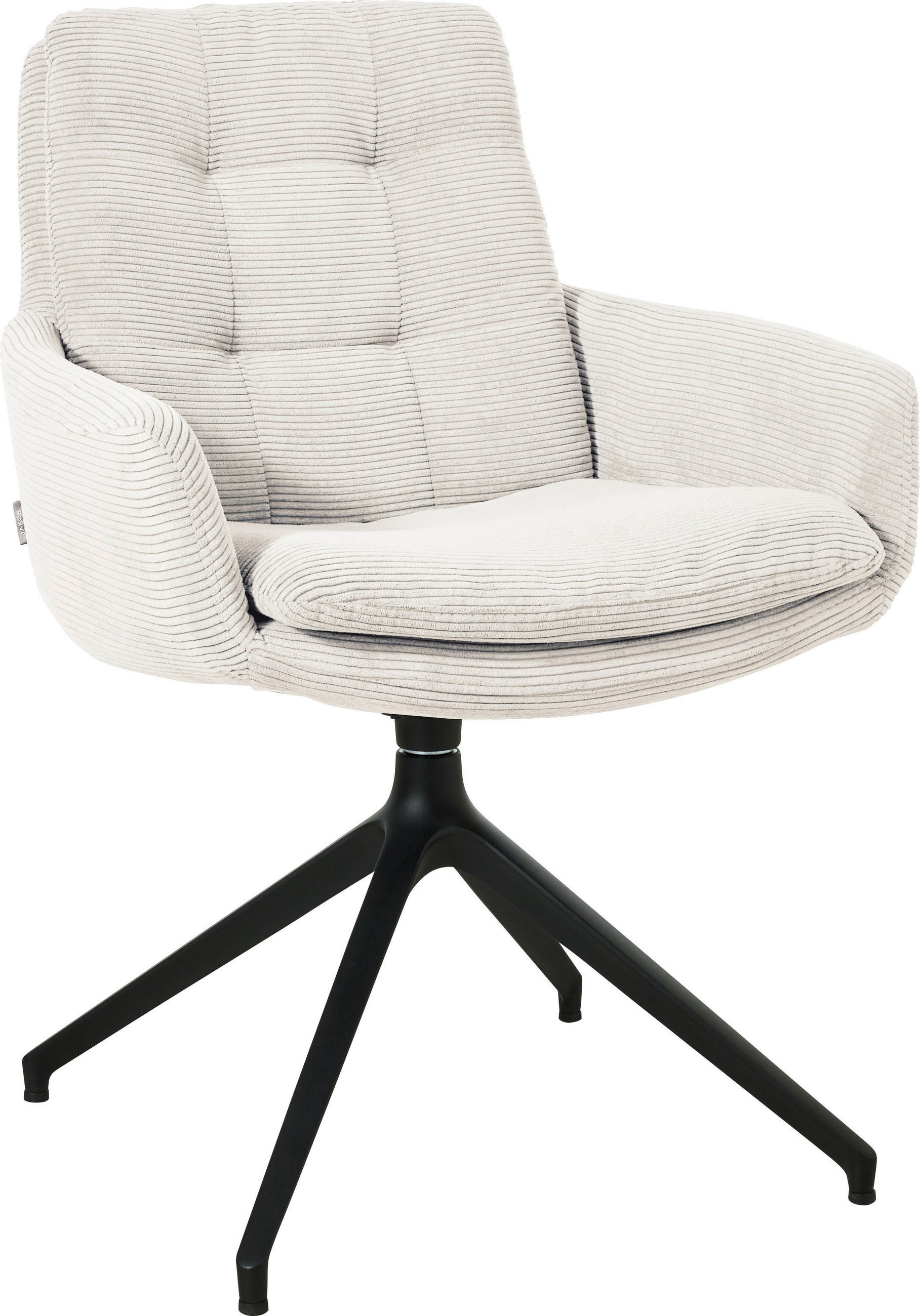 ARMLEHNSTUHL  in Eisen Cord  - Weiss/Schwarz, Design, Textil/Metall (63/90/69cm) - Johann Jakob