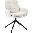 ARMLEHNSTUHL  Stoffauswahl, Typenauswahl, Sitzfläche 360° drehbar, Gestellauswahl Cord  - Schwarz/Weiß, Design, Textil/Metall (63/90/69cm) - Johann Jakob