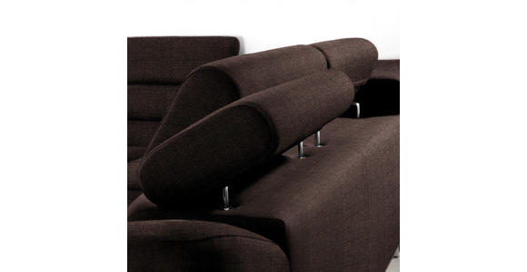 ECKSOFA in Webstoff Dunkelbraun  - Dunkelbraun, Design, Textil/Metall (235/280cm) - Hom`in