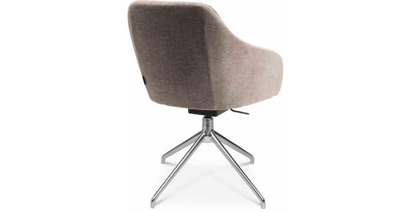 ARMLEHNSTUHL in Aluminium Velours - Ecru/Alufarben, Design, Textil/Metall (58/81,5-84,5/60cm) - Johann Jakob