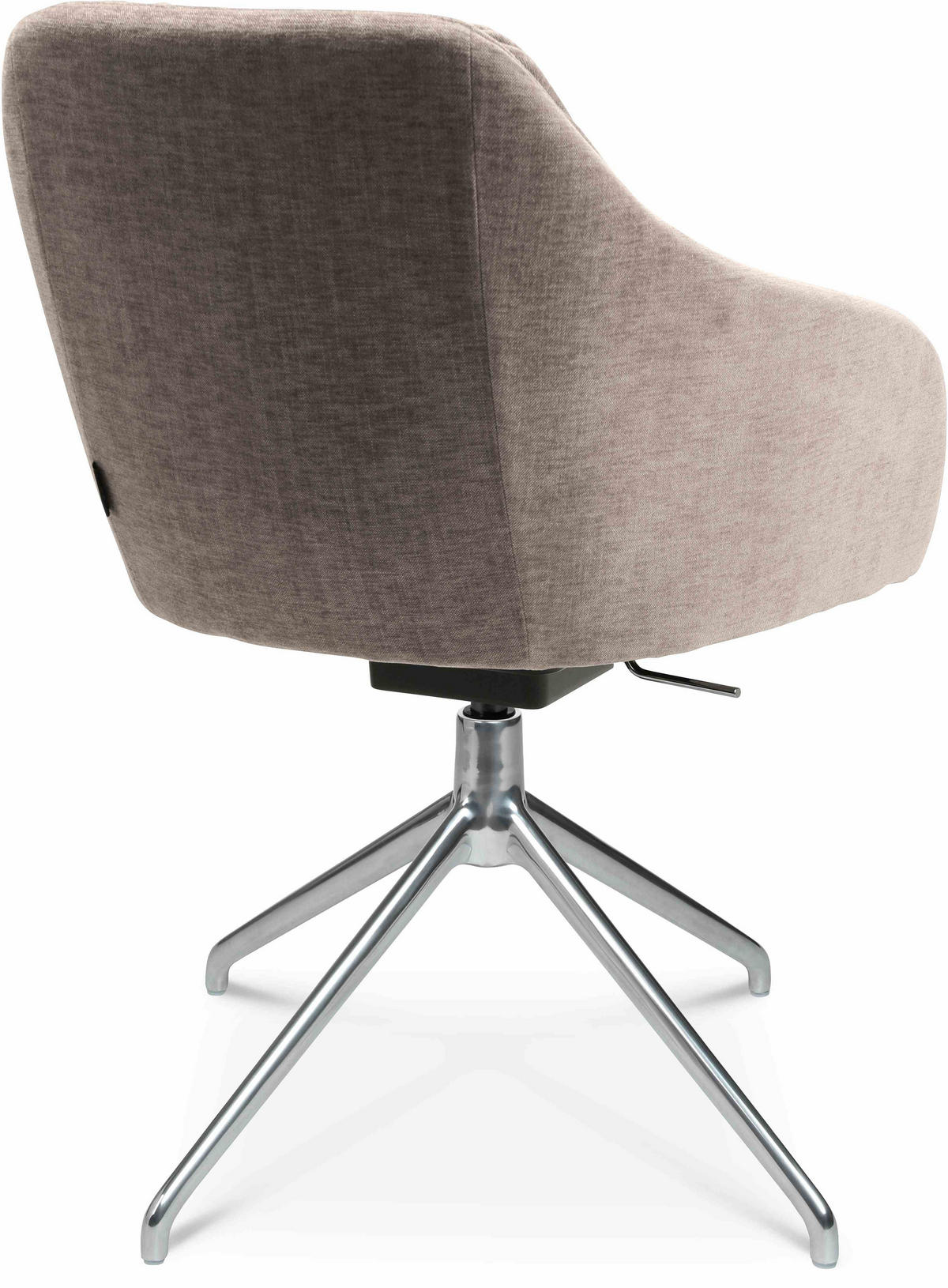 ARMLEHNSTUHL  in Aluminium Velours  - Ecru/Alufarben, Design, Textil/Metall (58/81,5-84,5/60cm) - Johann Jakob