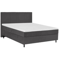 BOXSPRINGBETT 140/200 cm  in Anthrazit  - Anthrazit/Schwarz, Design, Textil/Metall (140/200cm) - Welnova