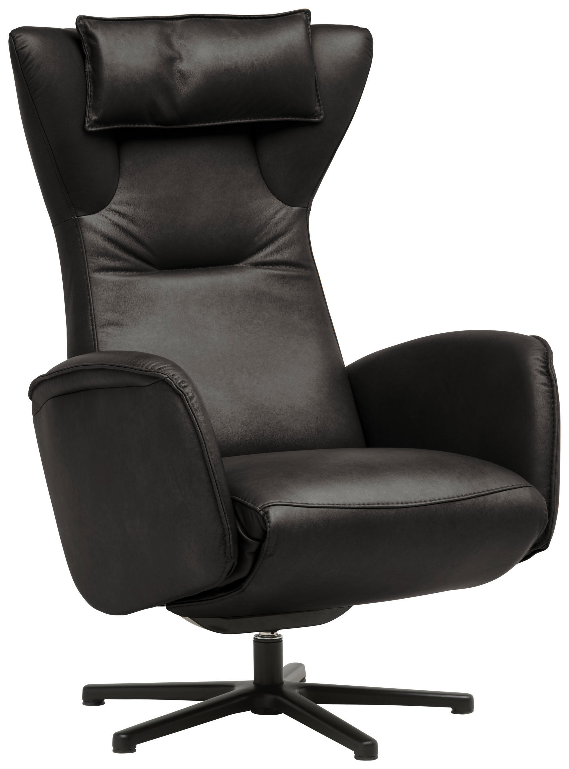 RELAXSESSEL Leder Schwarz  - Schwarz, Design, Leder/Metall (75/106/86cm) - Valdera