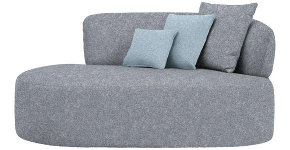 RÉCAMIERE in Flachgewebe Blau, Dunkelgrau - Blau/Dunkelgrau, MODERN, Kunststoff/Textil (166/86/105cm) - Hom`in