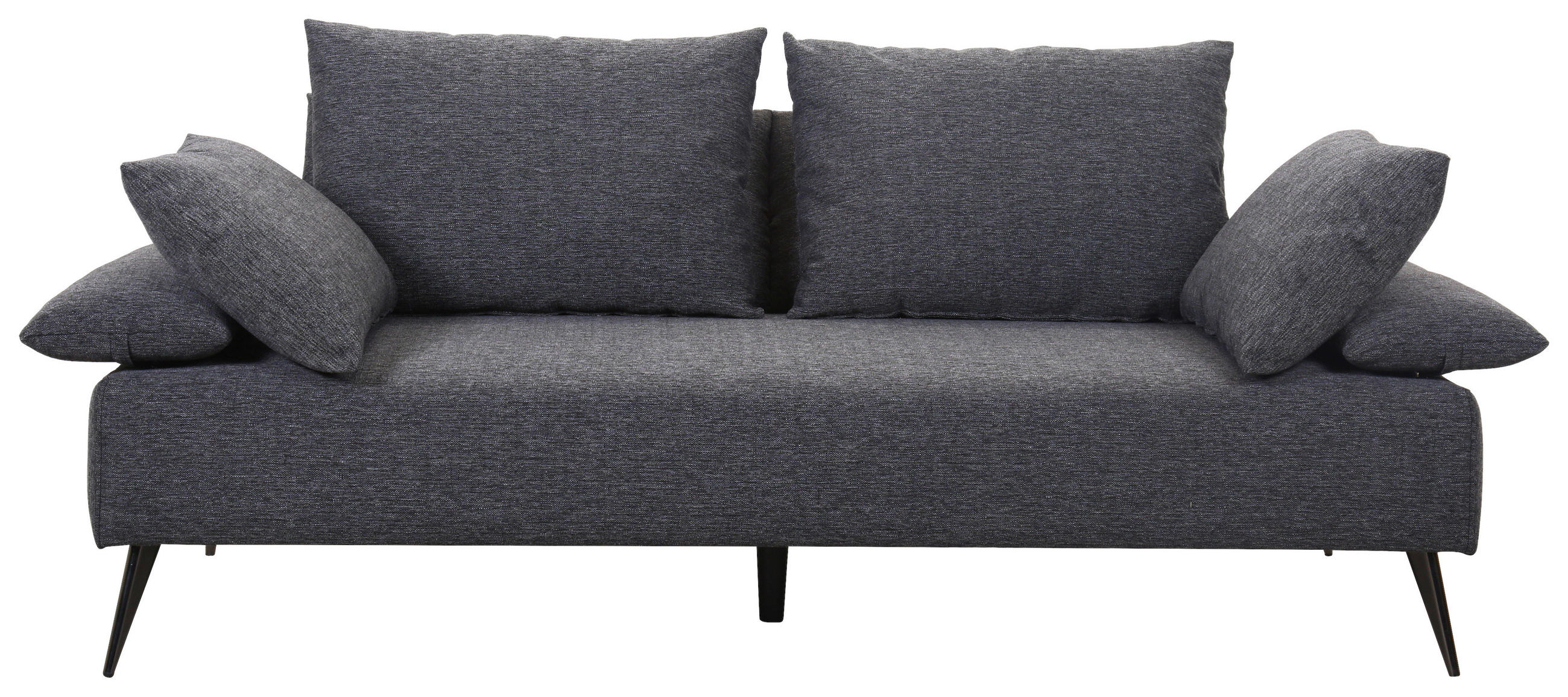 SCHLAFSOFA Leinenoptik Dunkelgrau  - Dunkelgrau/Schwarz, Design, Textil/Metall (207/85/90cm) - Livetastic