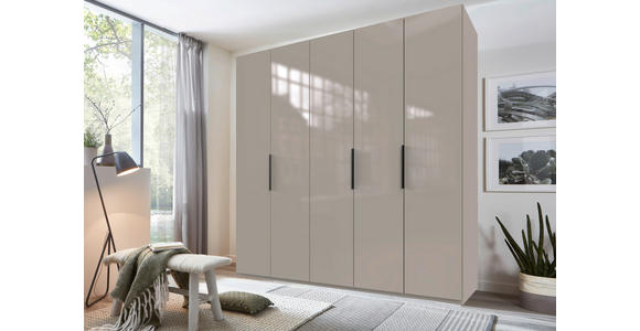 DREHTÜRENSCHRANK in Sahara - Schwarz/Sahara, KONVENTIONELL, Glas/Holzwerkstoff (250/236/58cm) - Hom`in