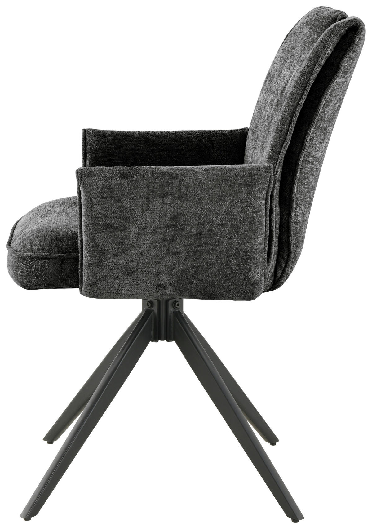ARMLEHNSTUHL  in Eisen Chenille  - Dunkelgrau/Schwarz, LIFESTYLE, Holz/Textil (64/90/63cm) - MID.YOU