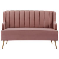 KÜCHENSOFA  - Goldfarben/Altrosa, Design, Textil/Metall (130/85/80cm) - Livetastic