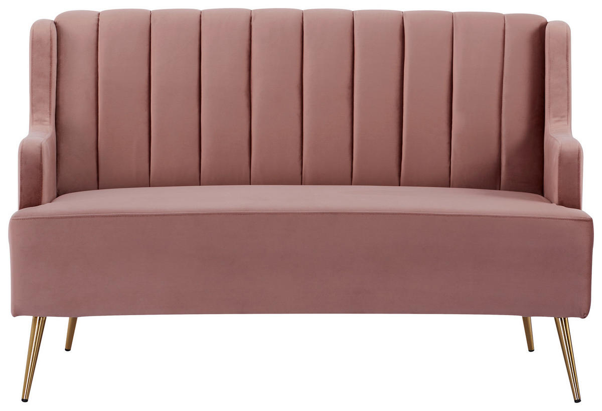 KÜCHENSOFA  - Goldfarben/Altrosa, Design, Textil/Metall (130/85/80cm) - Livetastic