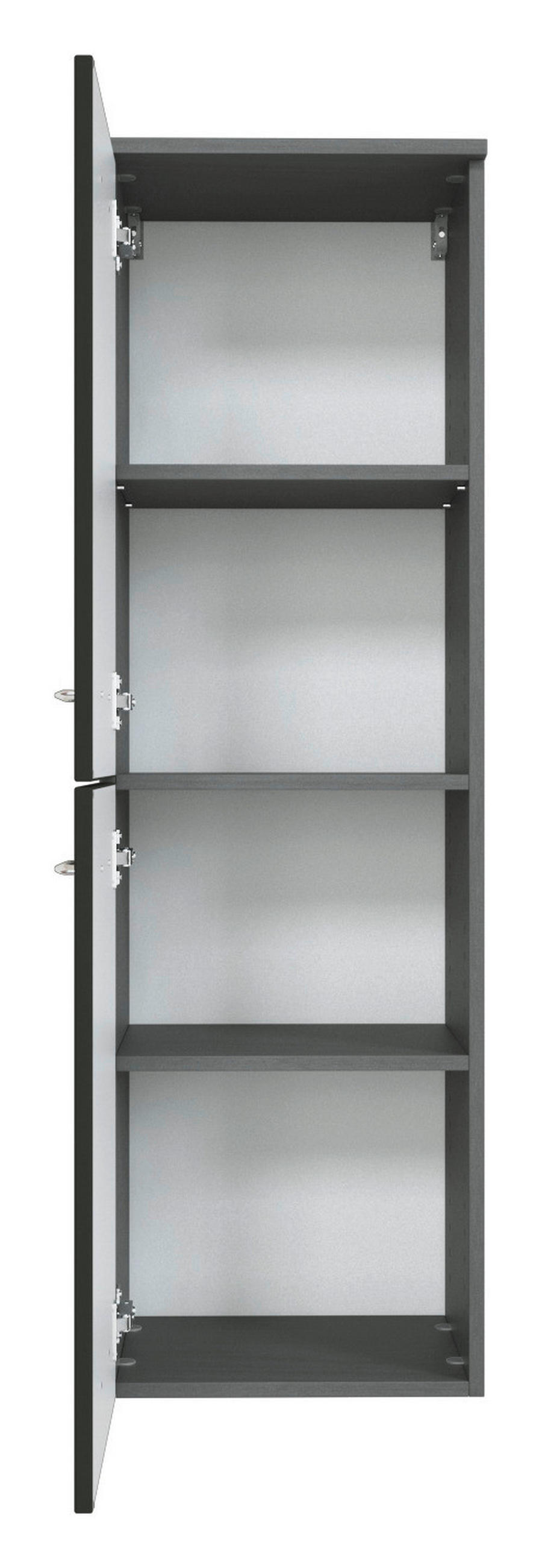 MIDISCHRANK 40/130/35 cm  - Chromfarben/Graphitfarben, KONVENTIONELL, Holzwerkstoff/Metall (40/130/35cm) - Xora