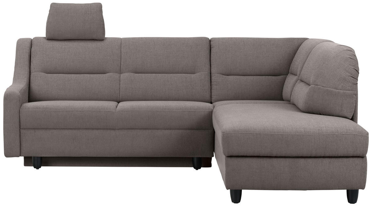 ECKSOFA in Chenille Grau  226/208 cm  - Schwarz/Grau, KONVENTIONELL, Textil (226/208cm) - Sedda