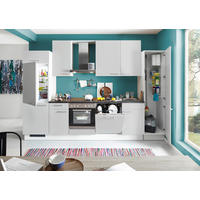 KÜCHENBLOCK 325 cm   in Weiß, Hellgrau  - Edelstahlfarben/Hellgrau, Basics, Holzwerkstoff/Metall (325cm) - Pino