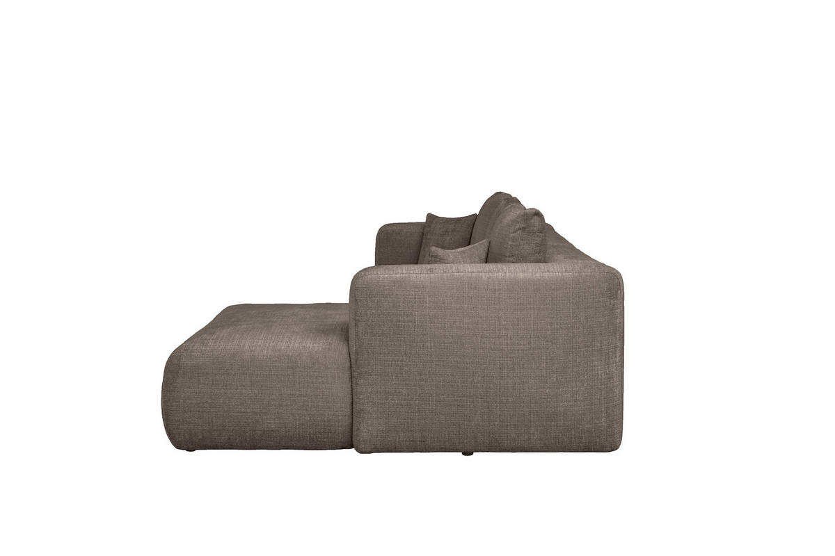 ECKSOFA Taupe Chenille Zierkissen, Rückenkissen, Rücken echt  - Taupe/Schwarz, MODERN, Kunststoff/Textil (276/188cm) - Milino