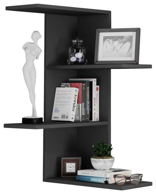 WANDREGAL Schwarz  - Schwarz, MODERN, Holzwerkstoff (45/77/45cm) - MID.YOU
