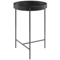 BEISTELLTISCH 43/43/59 cm Eiche furniert Anthrazit, Schwarz rund  - Anthrazit/Schwarz, Design, Holz/Metall (43/43/59cm) - Musterring