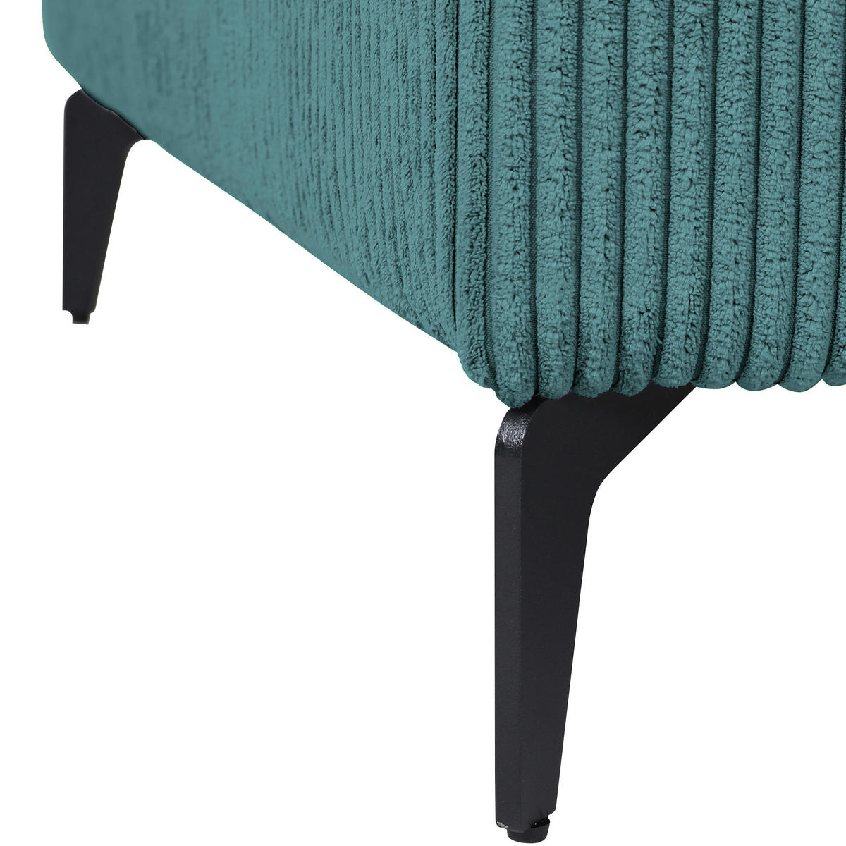 ECKSOFA in Cord Petrol  - Petrol/Schwarz, Konventionell, Textil/Metall (285/170cm) - Carryhome