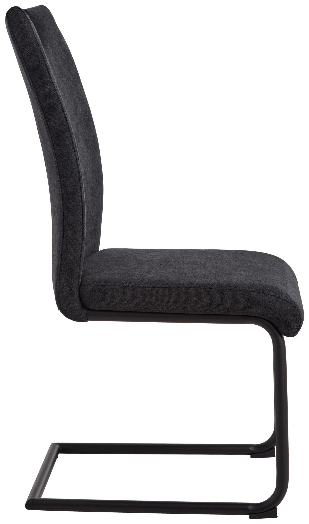 SCHWINGSTUHL  in Eisen Webstoff  - Anthrazit/Schwarz, Basics, Holz/Textil (44/99/63cm) - MID.YOU