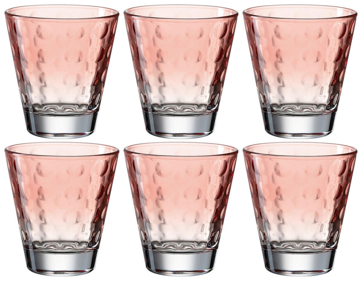 WHISKY-GLÄSERSET 215,00 ml 6-teilig  - Koralle, Design, Glas (8,50/9,00/8,50cm) - Leonardo