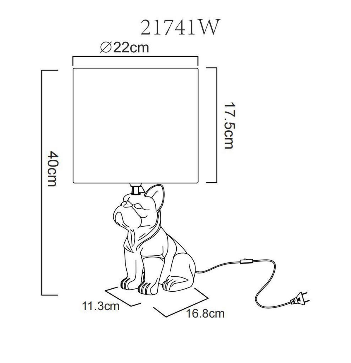 TISCHLEUCHTE 23,3/22/40 cm   - Weiß, Trend, Textil (23,3/22/40cm) - Globo