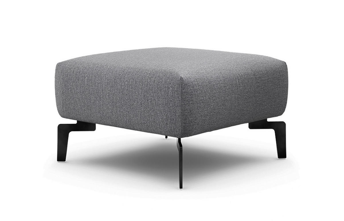 HOCKER in Textil Anthrazit  - Anthrazit/Schwarz, Design, Textil/Metall (70/70/46cm) - SENSOO