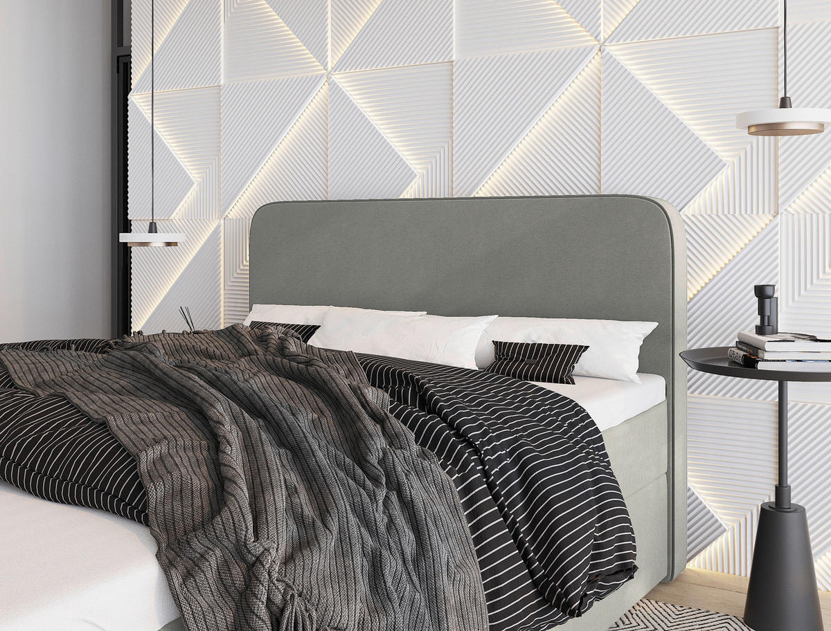 BOXBETT 120/200 cm  in Grau  - Schwarz/Naturfarben, MODERN, Holz/Kunststoff (120/200cm) - MID.YOU