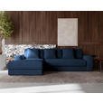 ECKSOFA in Cord Dunkelblau  182/302 cm  - Schwarz/Dunkelblau, MODERN, Kunststoff/Textil (182/302cm) - Carryhome