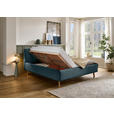 POLSTERBETT 180/200 cm  in Blau  - Blau/Eichefarben, Design, Holz/Textil (180/200cm) - Xora