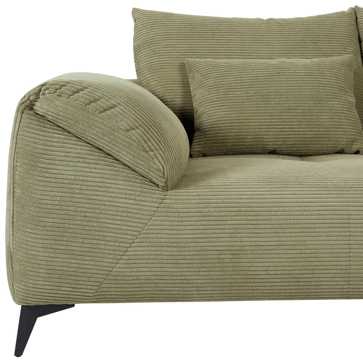 ECKSOFA in Cord Dunkelgrün  - Dunkelgrün/Schwarz, Konventionell, Textil/Metall (176/311cm) - Carryhome