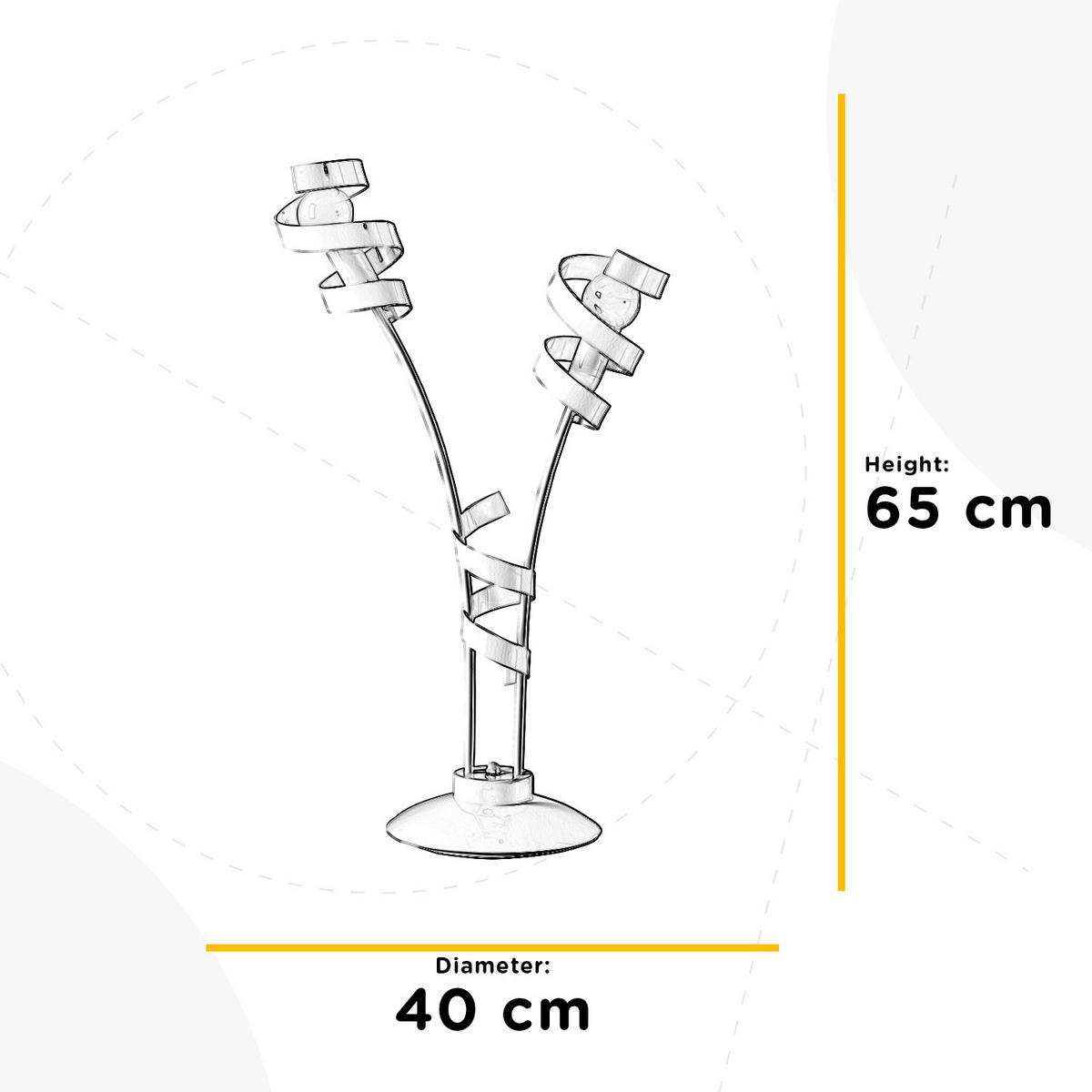 TISCHLEUCHTE 40/65 cm   - Weiß, Design, Metall (40/65cm)