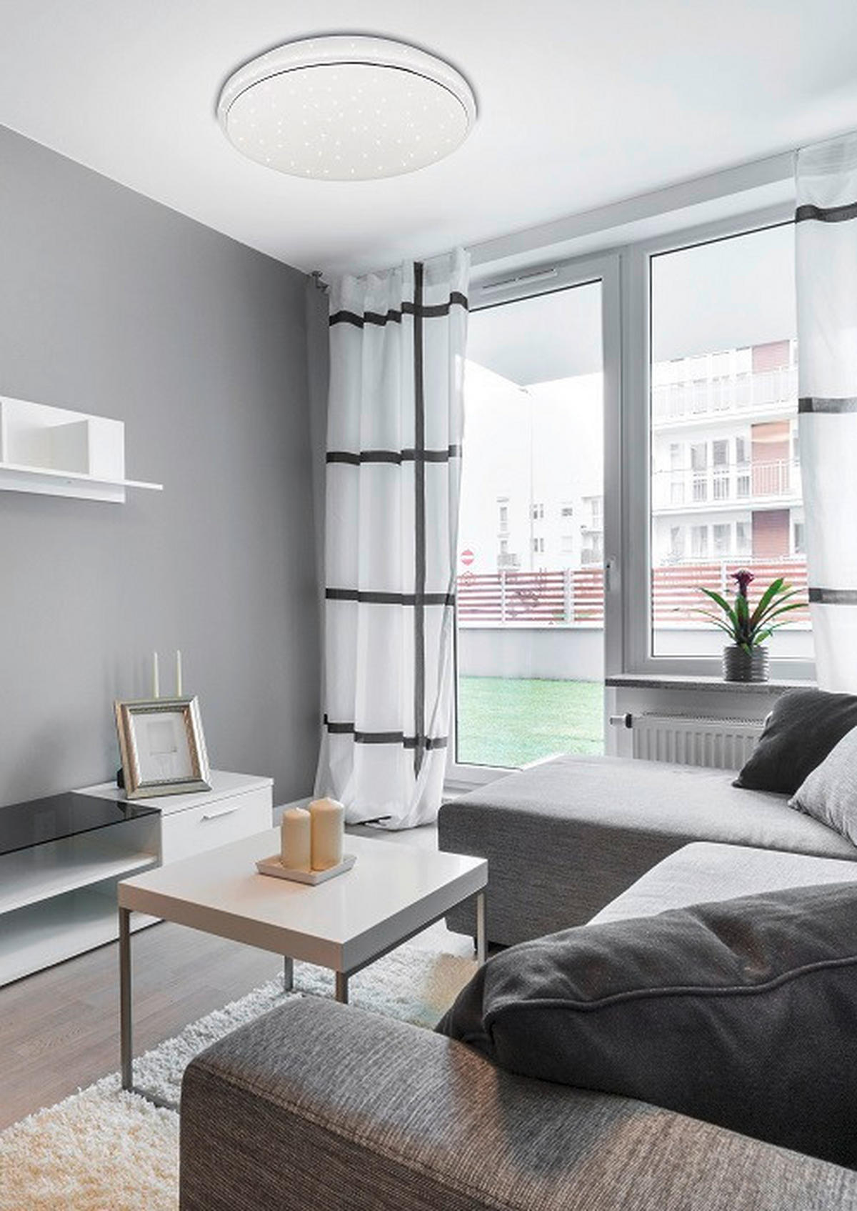 LED-TAKLAMPA 49/49/10 cm  - vit, Basics, metall (49/49/10cm)