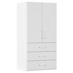DREHTÜRENSCHRANK 101/197/60 cm 2-türig Weiß  - Weiß, Design, Holzwerkstoff/Kunststoff (101/197/60cm) - Novel