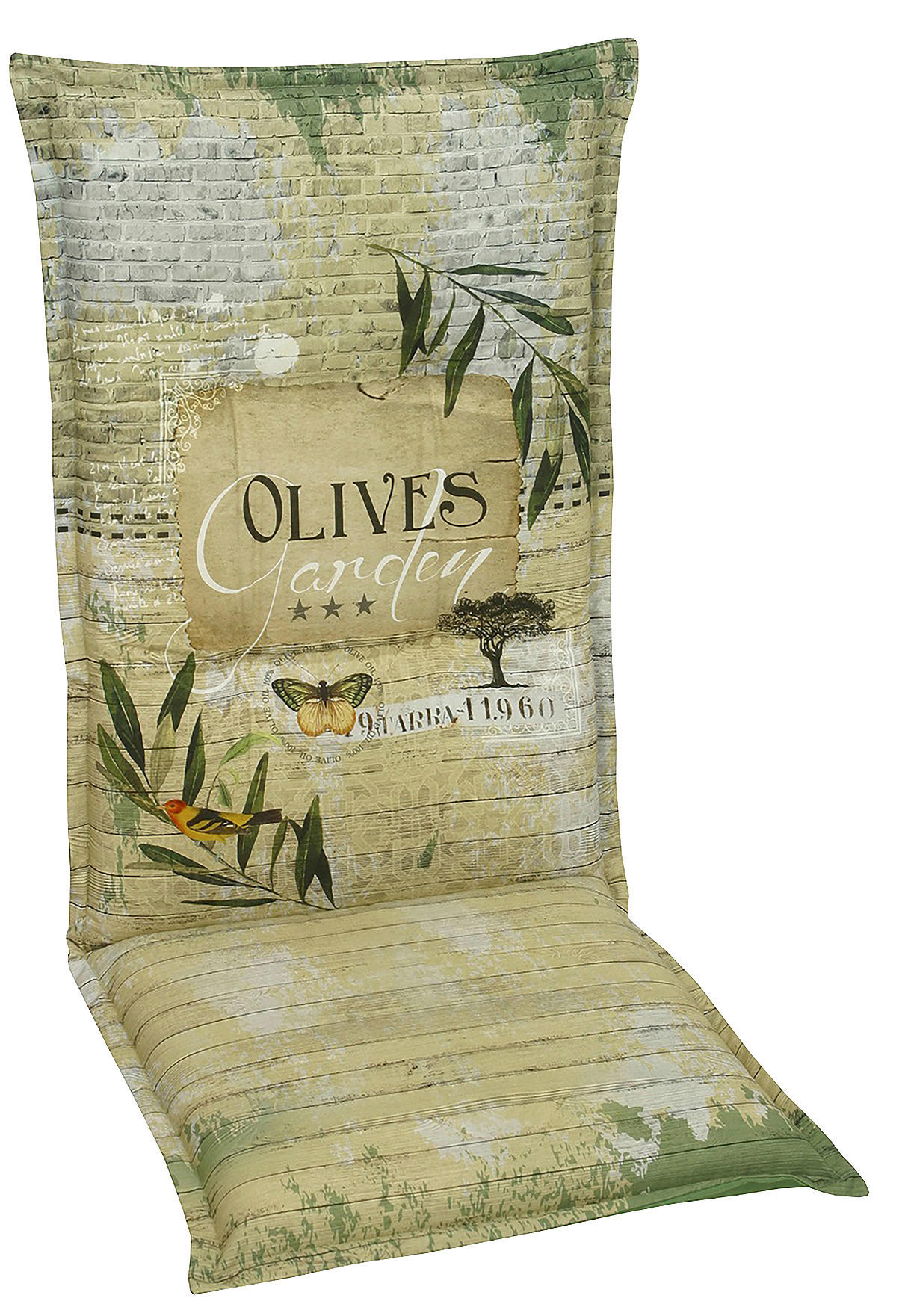 SESSELAUFLAGE in Grün, Beige  - Beige/Grün, KONVENTIONELL, Textil (108/50/8cm)