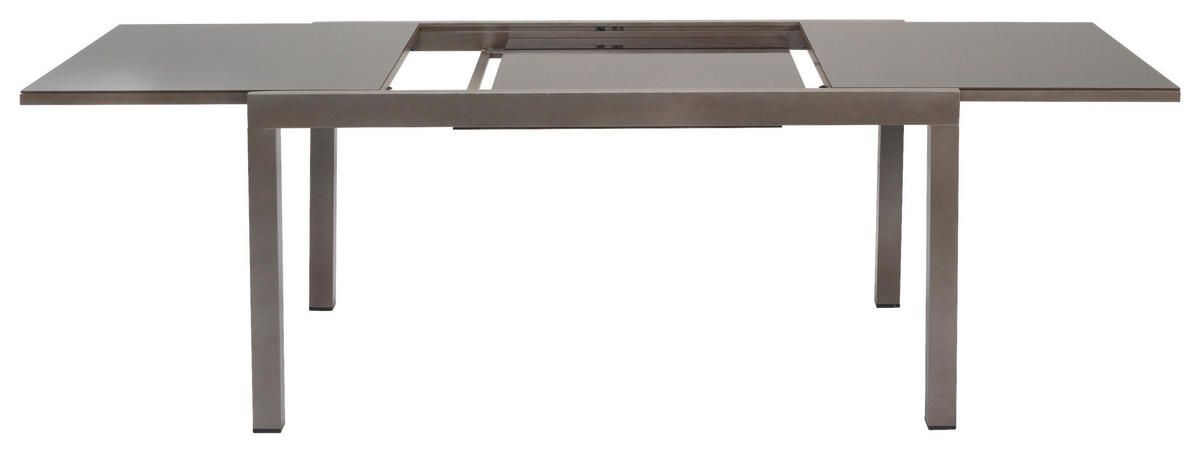 GARTENTISCH 150/89,5/75,5 cm Metall, Glas rechteckig  - Braun, MODERN, Glas/Metall (150/89,5/75,5cm) - Gardenson