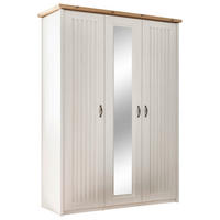 DREHTÜRENSCHRANK  in Weiß, Eichefarben  - Eichefarben/Schwarz, LIFESTYLE, Holzwerkstoff/Metall (164/224/60cm) - Landscape