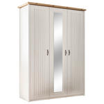 DREHTÜRENSCHRANK  in Weiß, Eichefarben  - Eichefarben/Schwarz, LIFESTYLE, Holzwerkstoff/Metall (164/224/60cm) - Landscape