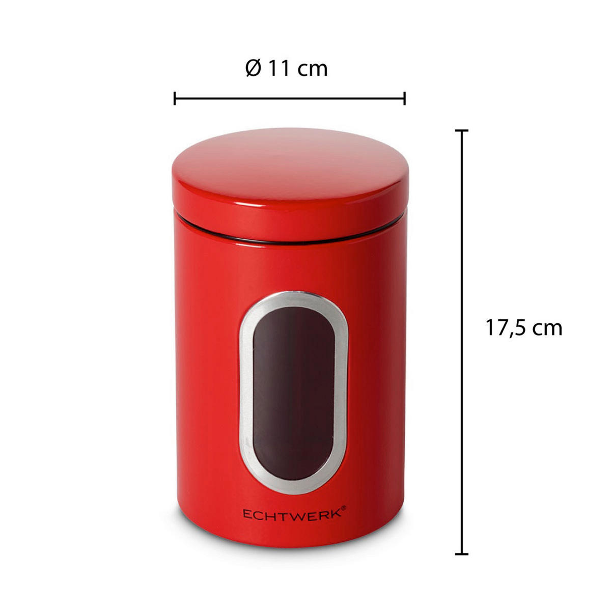 VORRATSDOSENSET 2-teilig  - Rot, Basics, Metall (11/17,5cm) - Echtwerk