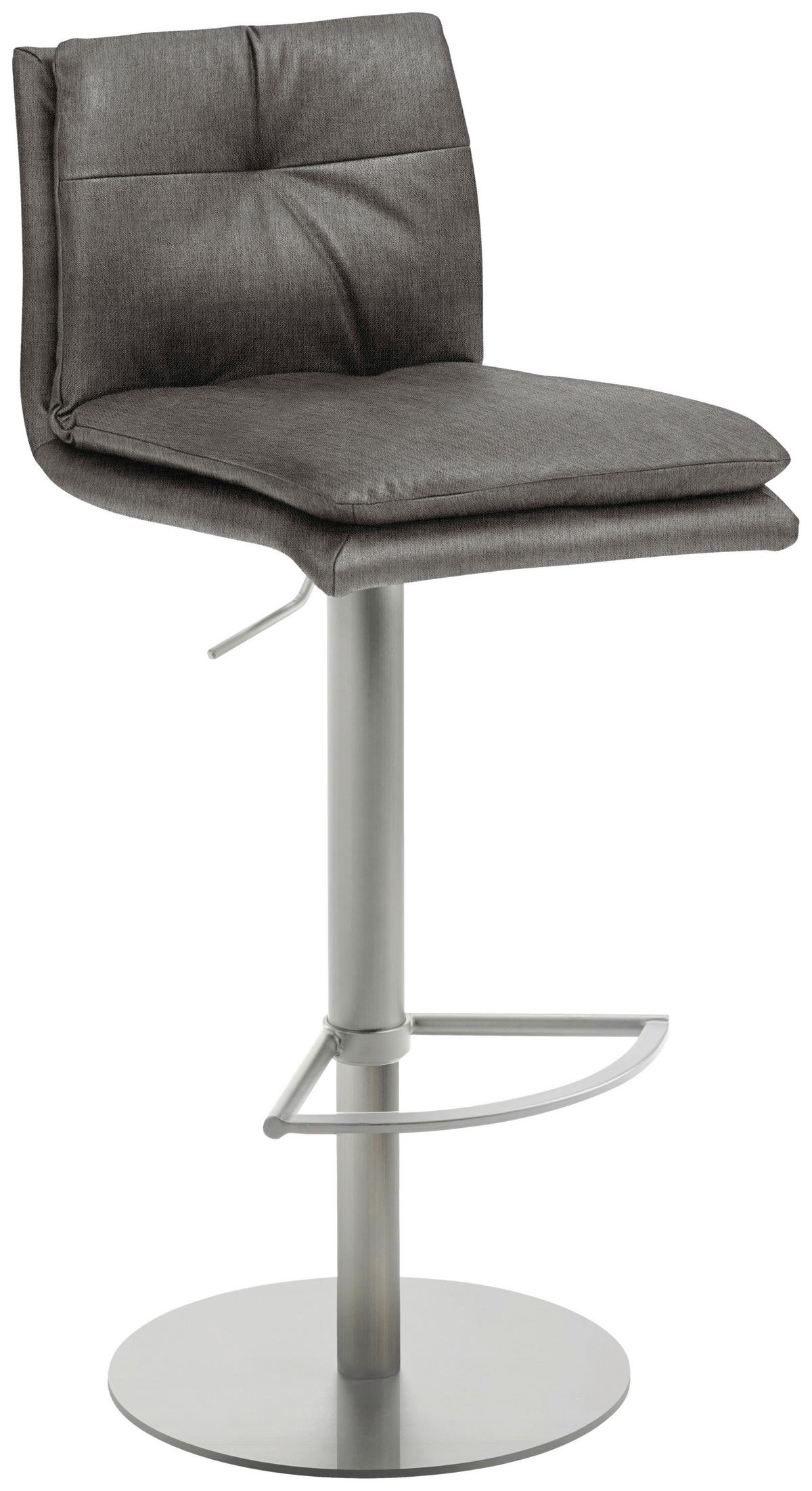 BARHOCKER in Metall, Textil Anthrazit  - Edelstahlfarben/Anthrazit, Design, Textil/Metall (41/78-103/48cm) - Novel