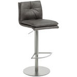 BARHOCKER in Metall, Textil Anthrazit  - Edelstahlfarben/Anthrazit, Design, Textil/Metall (41/78-103/48cm) - Novel